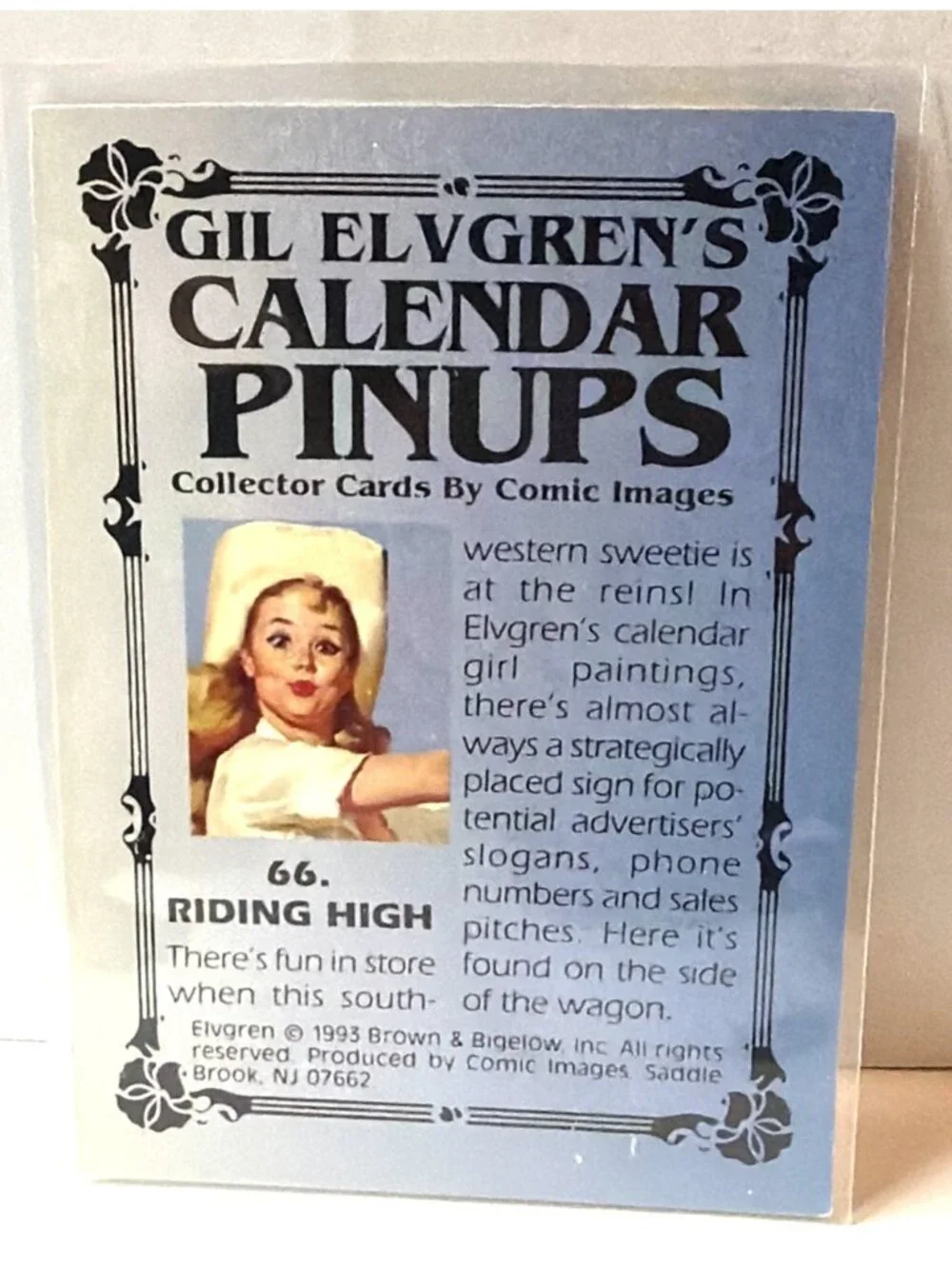 1993 Gil Elvgren Calendar Pinups Art Card Single #66 Riding High Comic Images